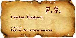 Pieler Humbert névjegykártya
